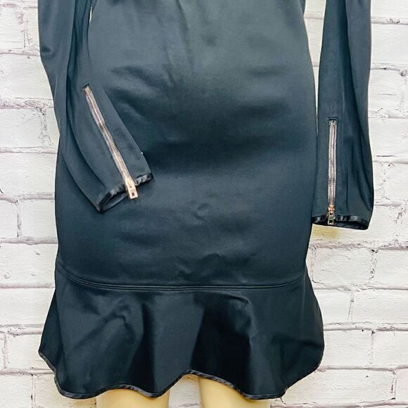 Rag & Bone Womens Black Scoop Neck Long Sleeve Flare Hem Sheath Dress Size 8 - Picture 3 of 8